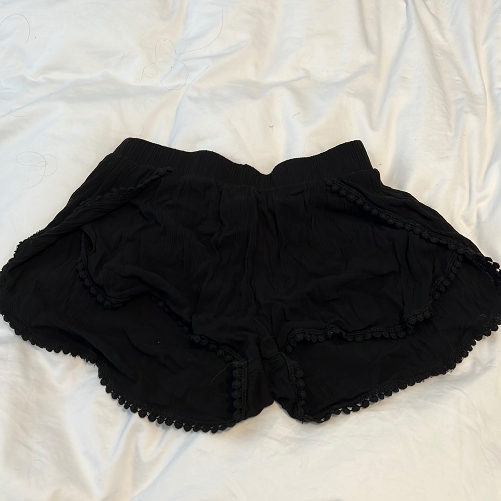 Black beach shorts